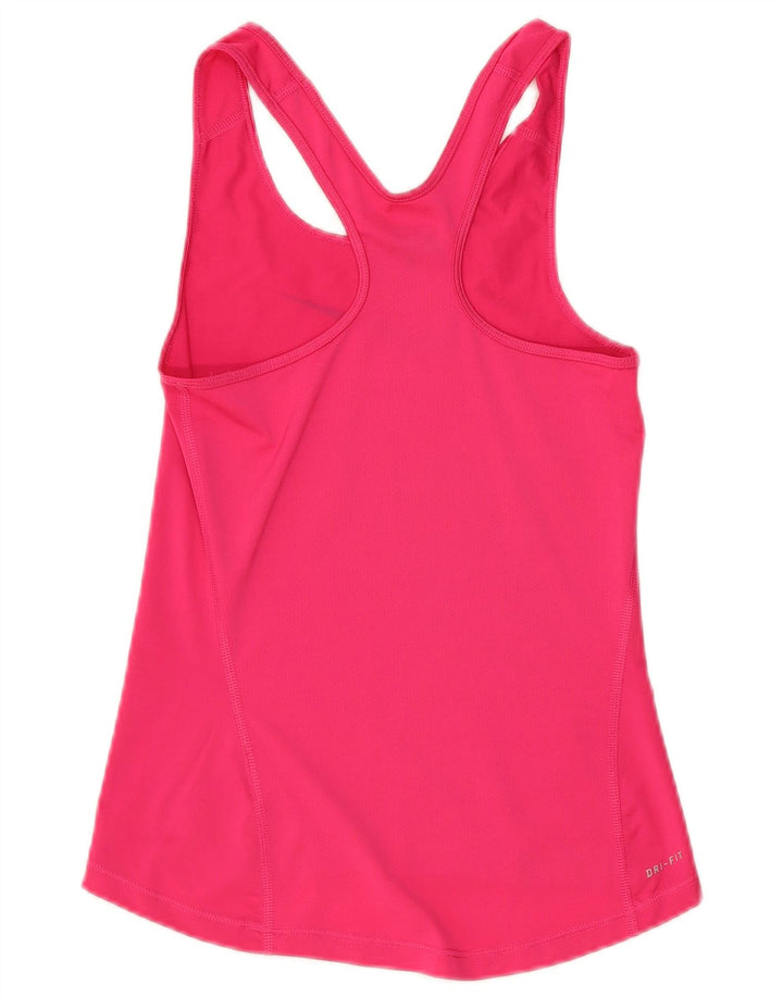 Nike Womens Dri Fit Graphic Vest Top UK 8 Small Pink