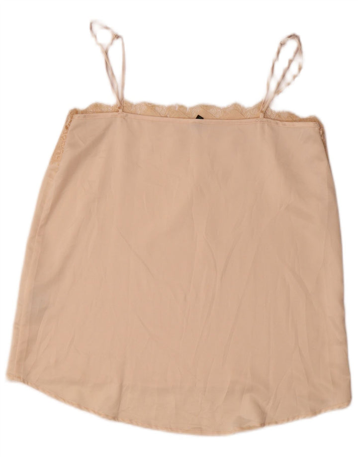 Benetton Womens Cami Top UK 12 Medium Beige Polyester