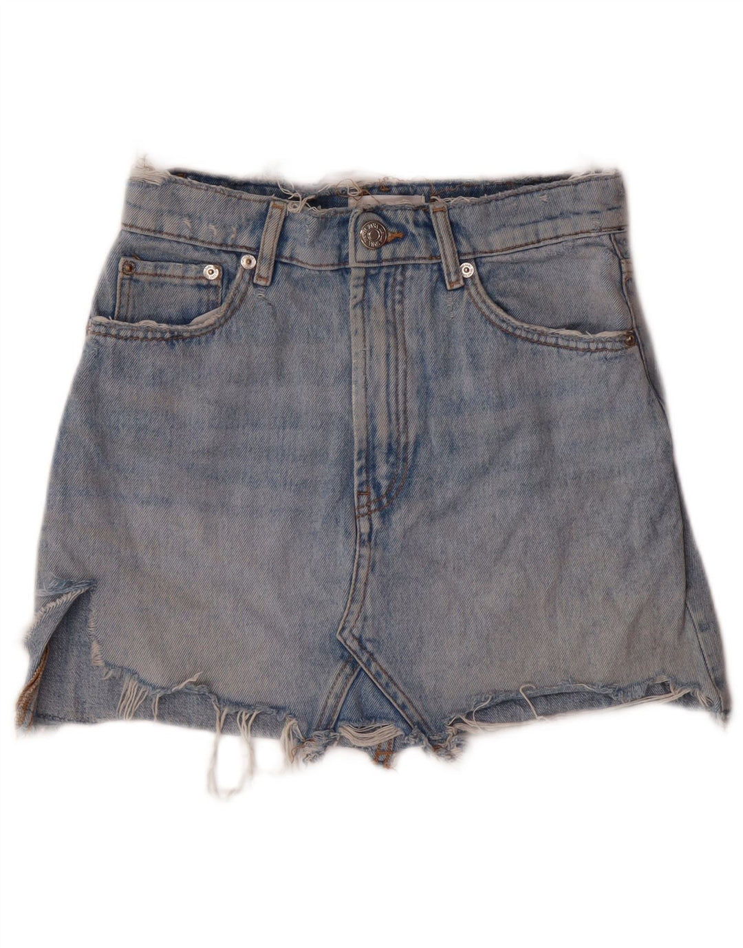 ZARA Womens Denim Skirt Small W26 Blue Cotton