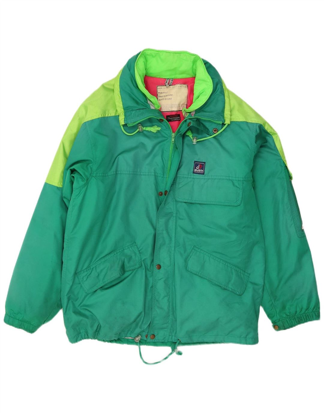 Dubin Mens Ski Jacket IT 50 Large Green Colourblock Polyester