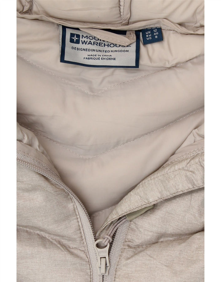 Mountain Warehouse Womens Hooded Padded Jacket UK 12 Medium Beige Polyester