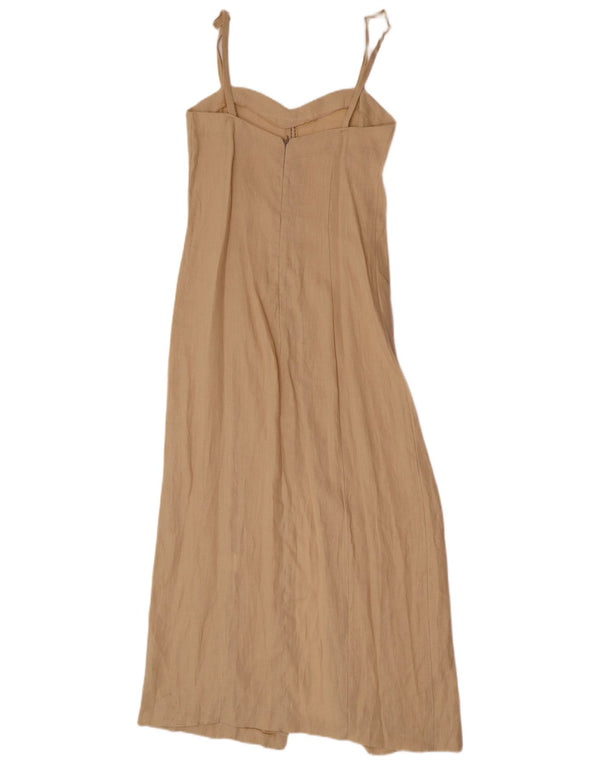 Planet Womens Slip Dress UK 12 Medium Beige Linen