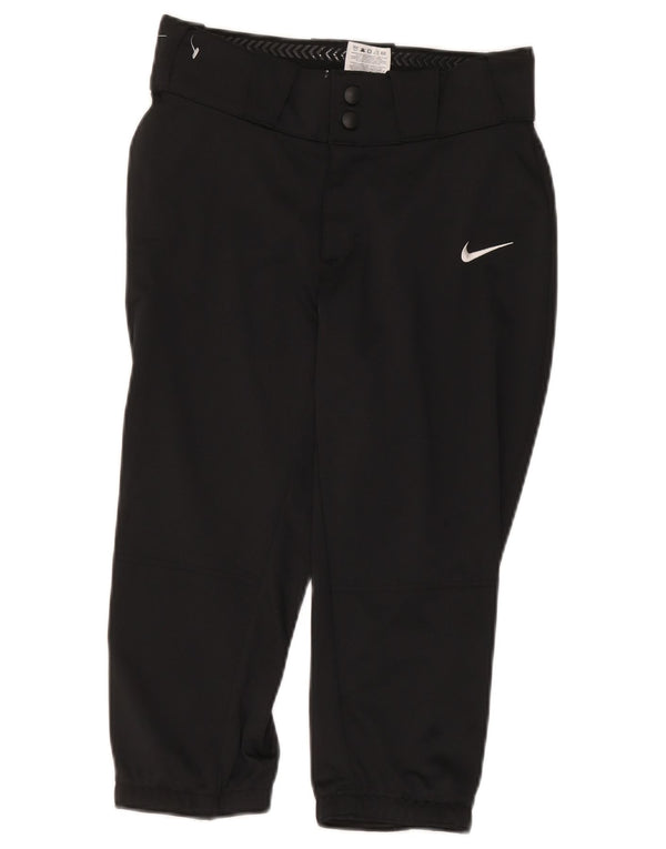 Nike Womens Slim Capri Trousers Small W26 L17 Black Polyester Sports