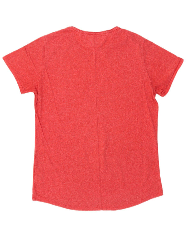 Tommy Hilfiger Mens T-Shirt Top Large Red Flecked Cotton