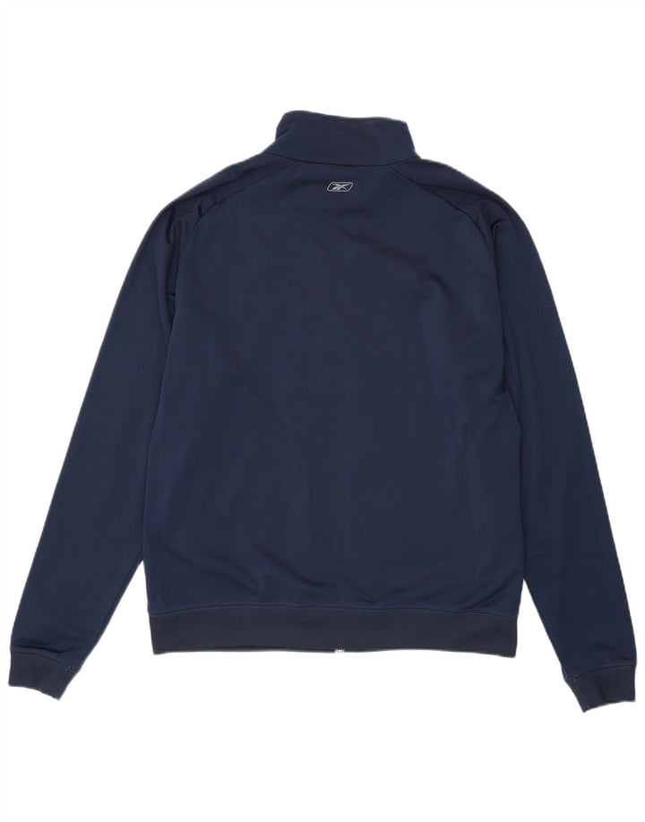 Reebok Mens Tracksuit Top Jacket Small Navy Blue Colourblock Polyester