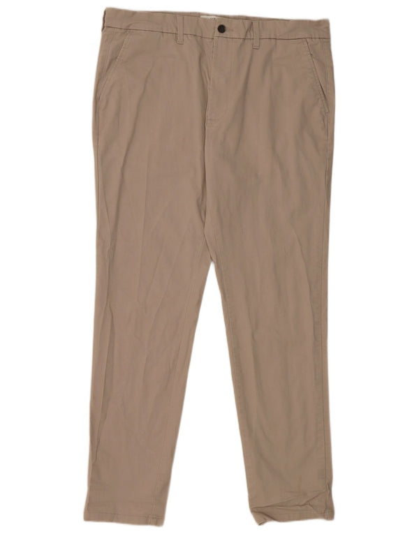 Marks & Spencer Womens Slim Fit Chino Trousers W38 L31 Beige Cotton