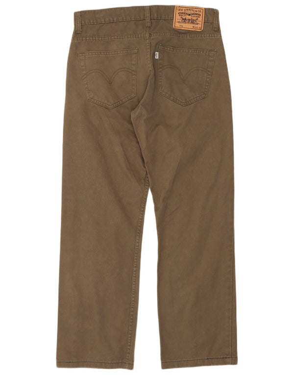 Levi's Mens 752 Straight Casual Trousers W30 L28 Khaki Cotton