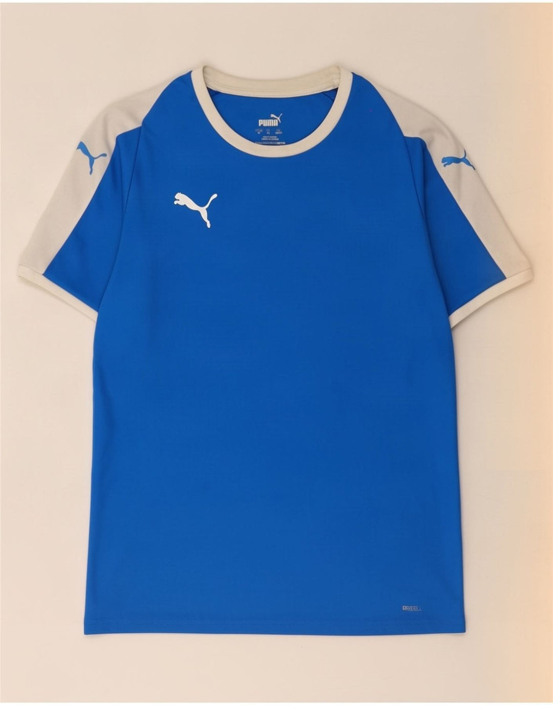 Puma Mens T-Shirt Top Medium Blue Colourblock Polyester