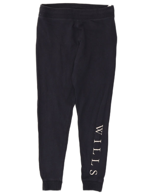 Jack Wills Womens Graphic Tracksuit Trousers Joggers UK 12 Medium Navy Blue