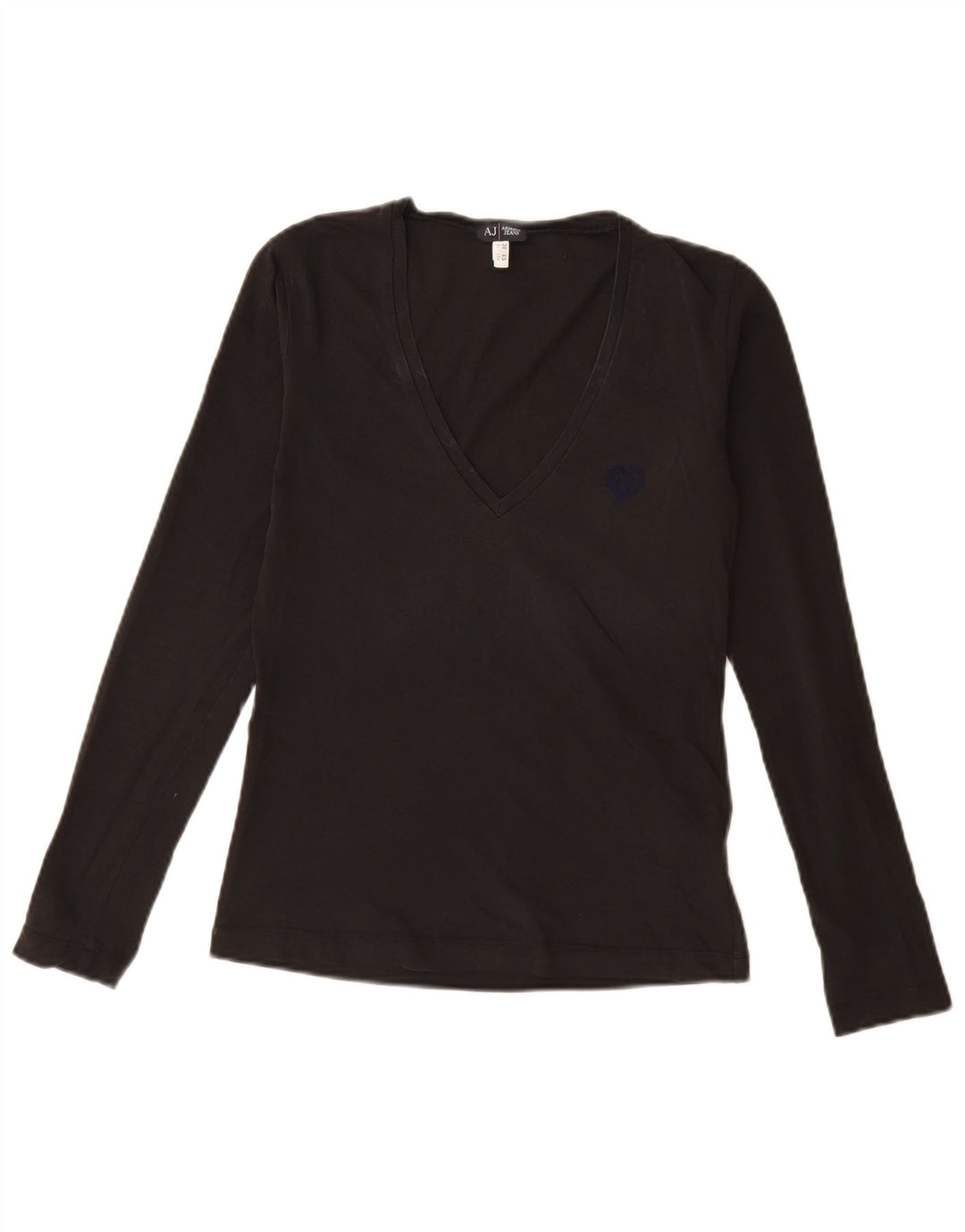 Armani Jeans Womens Top Long Sleeve EU 38 Medium Black Cotton