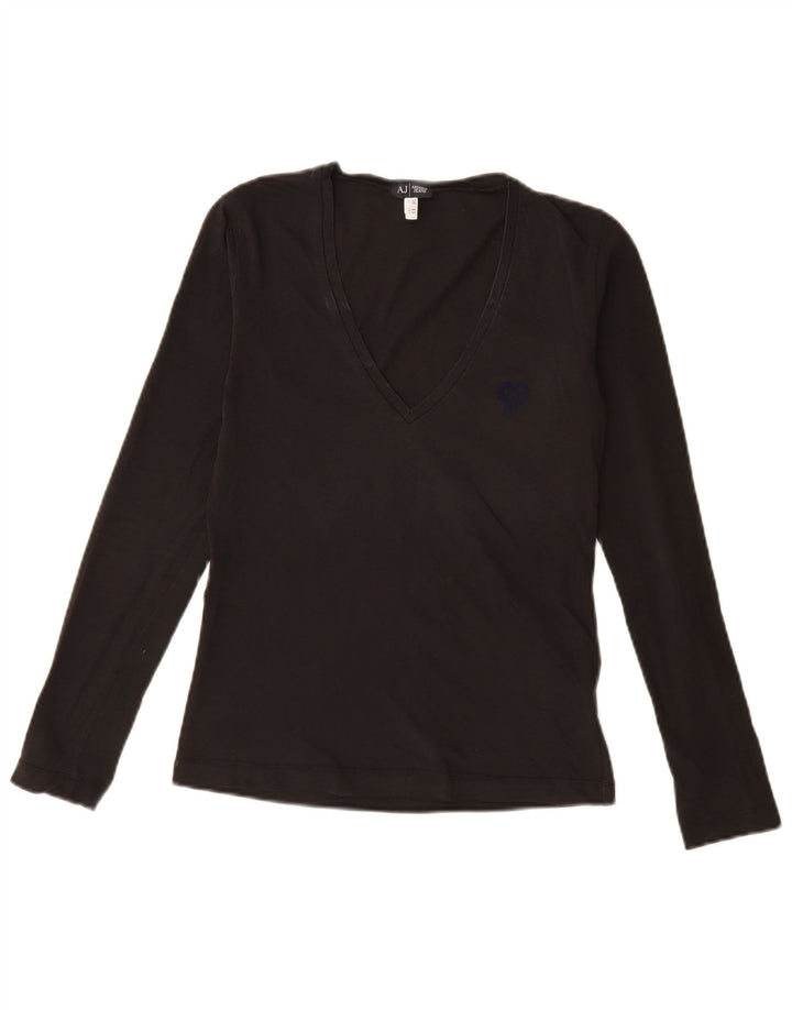 Armani Jeans Womens Top Long Sleeve EU 38 Medium Black Cotton