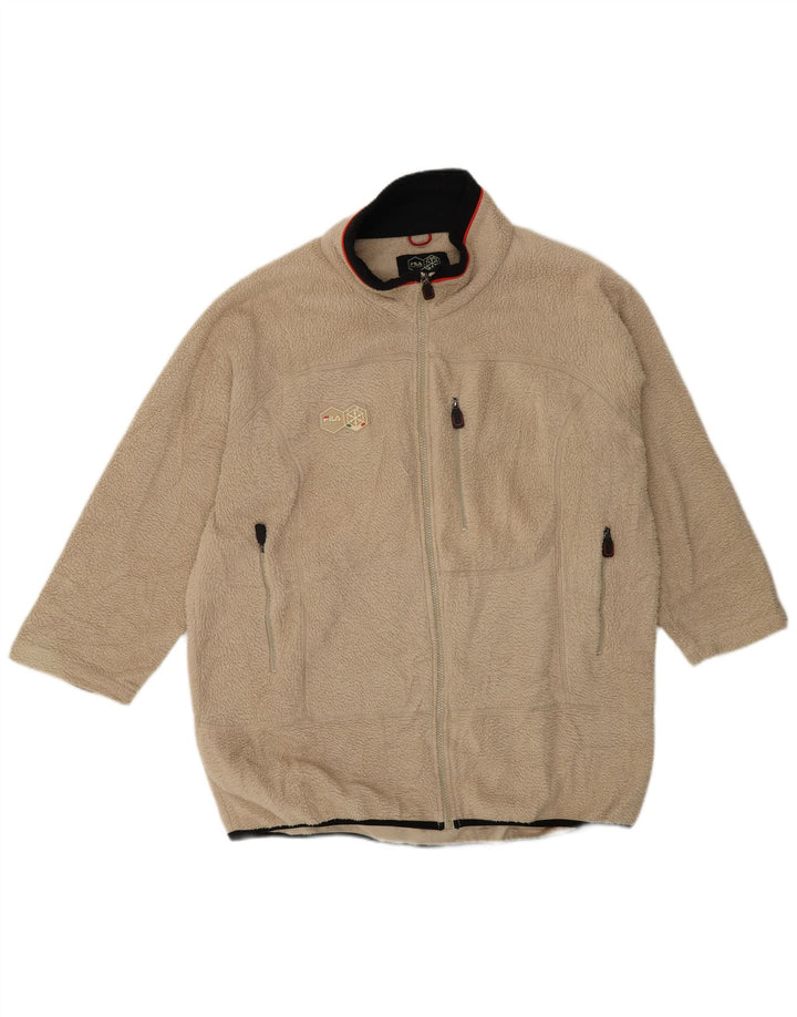 Fila Mens Fleece Jacket UK 40 Large Beige