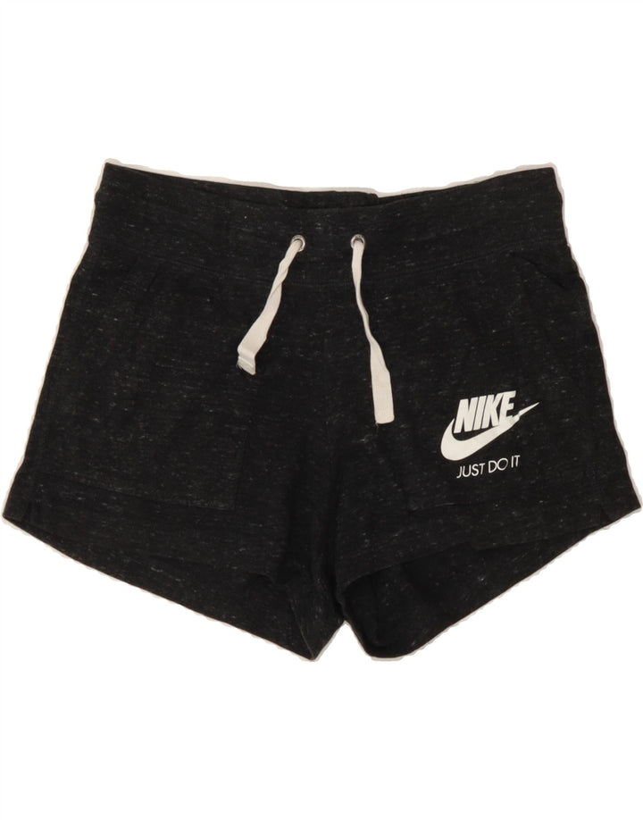 NIKE Womens Sport Shorts Small  Black Flecked Cotton Vintage Nike and Second-Hand Nike from Messina Hembry 