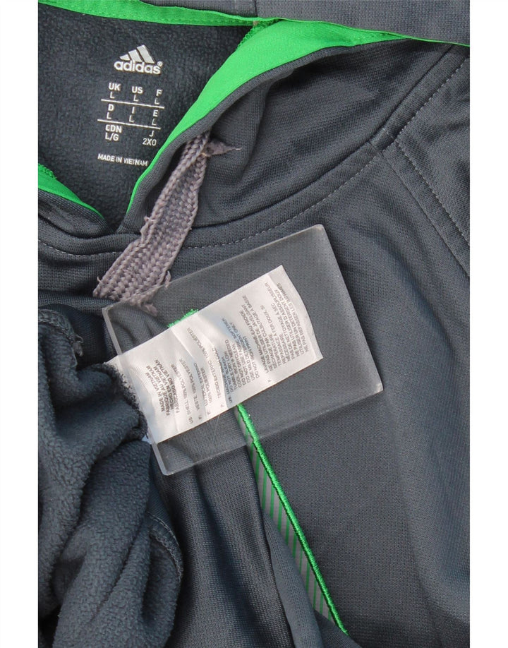 ADIDAS Mens Graphic Hoodie Jumper Large Navy Blue Polyester