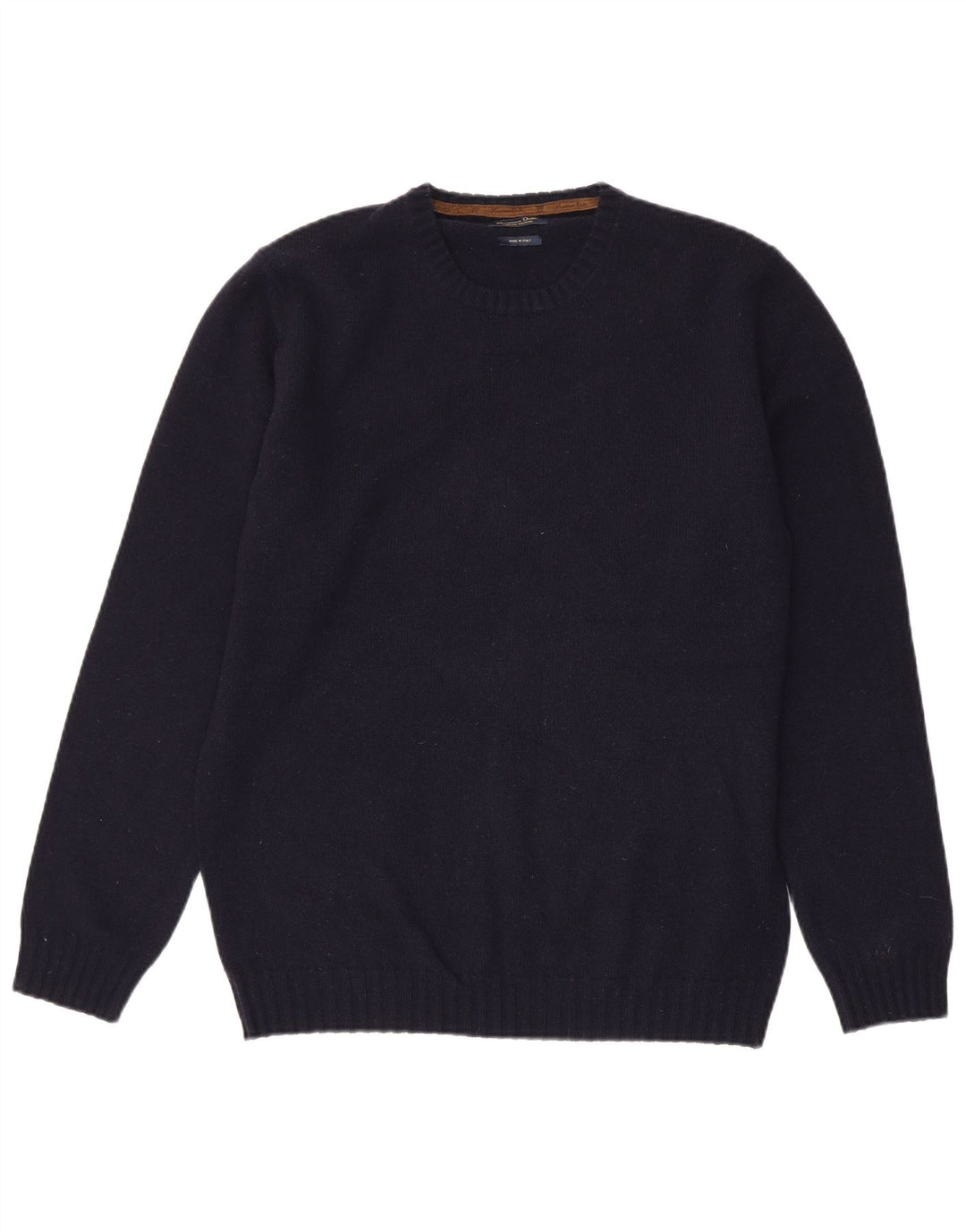 Massimo Dutti Mens Crew Neck Jumper Sweater XL Navy Blue