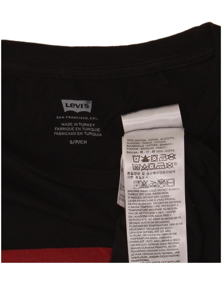LEVI'S Womens Graphic T-Shirt Top UK 12 Small Black Cotton