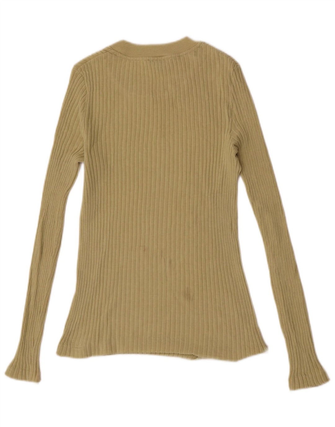 Massimo Dutti Womens Top Long Sleeve UK 8 Small Khaki