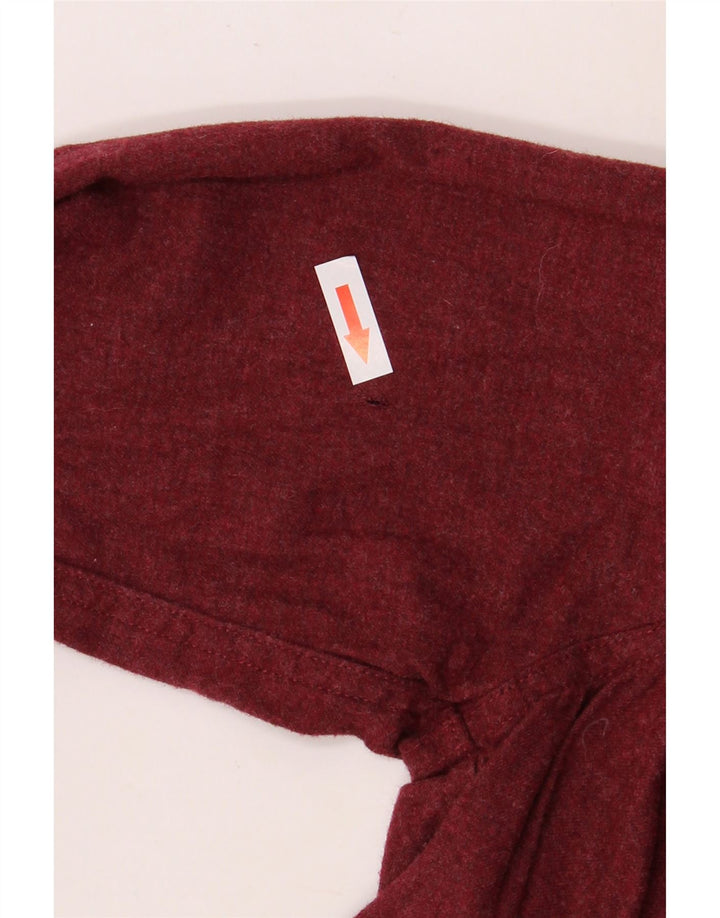 EDDIE BAUER Womens Oversized Shirt UK 10 Small Maroon Cotton