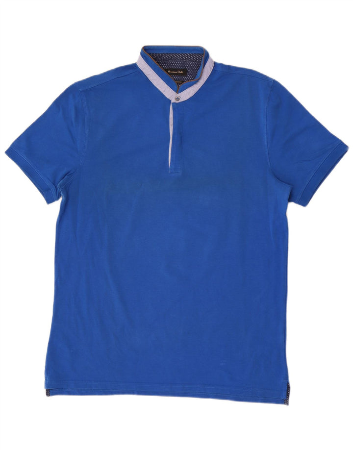 Massimo Dutti Mens Polo Shirt Large Blue