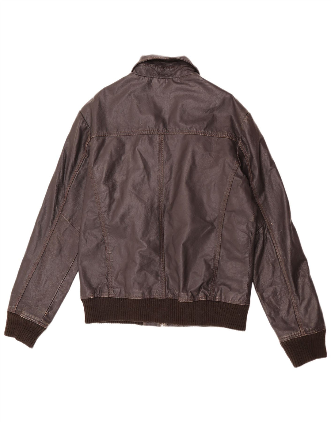 Project Mens Leather Jacket UK 40 Large Brown