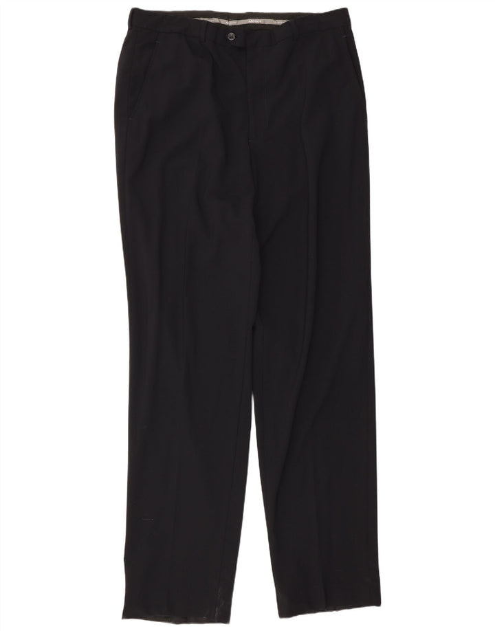Armani Mens Straight Suit Trousers W34 L36 Black