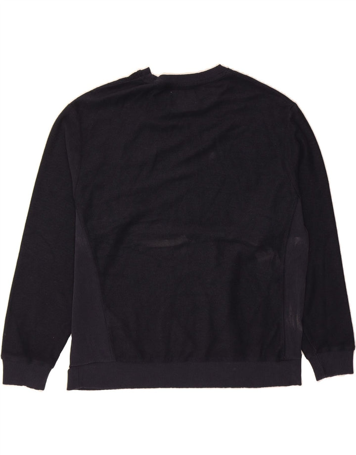 SUPERDRY Womens Oversized Sweatshirt Jumper UK 12 Medium Navy Blue Cotton Vintage Superdry and Second-Hand Superdry from Messina Hembry 