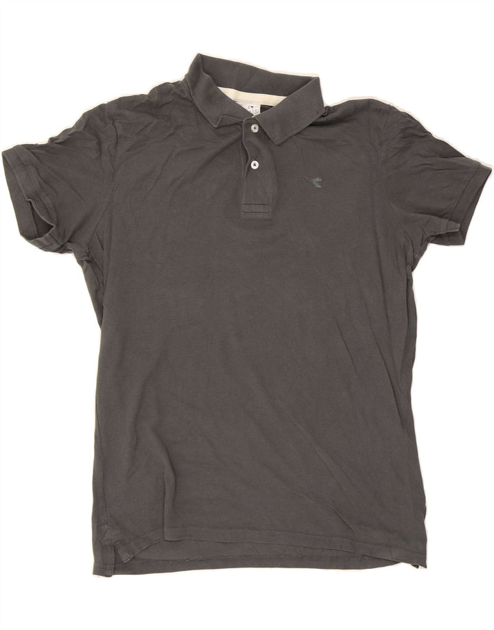 DIADORA Mens Polo Shirt Medium Grey Cotton Vintage Diadora and Second-Hand Diadora from Messina Hembry 