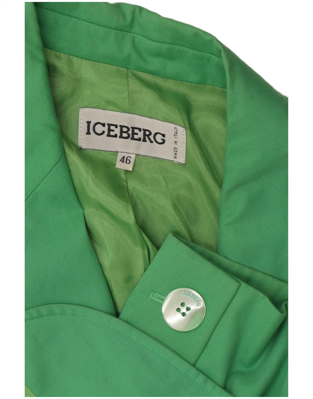 Iceberg Womens Mickey Mouse Graphic Blazer Jacket IT 46 Large Green