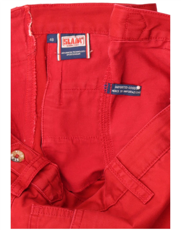 Slam Mens Straight Chino Trousers W36 L29 Red