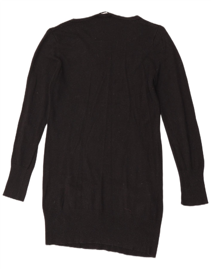 Marks & Spencer Womens Longline V-Neck Jumper Sweater UK 14 Medium Black