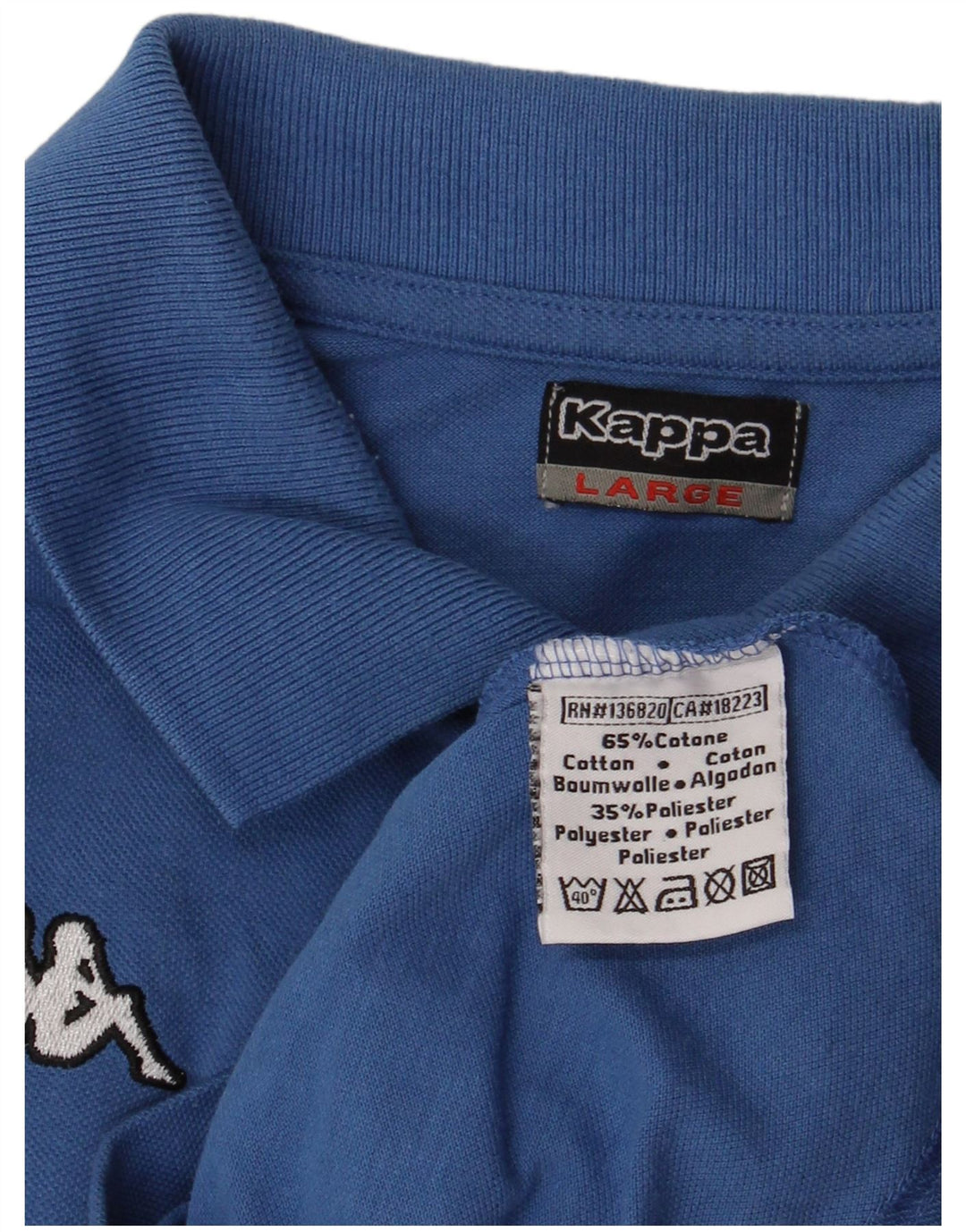 Kappa Mens Polo Shirt Large Blue Cotton