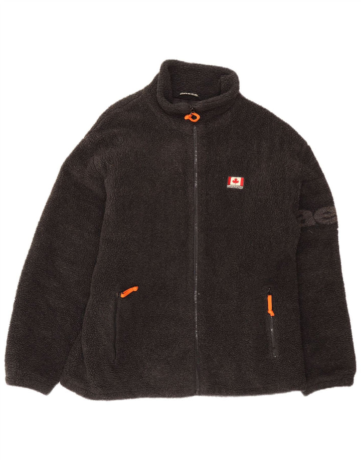 Aesse Mens Graphic Fleece Jacket UK 42 XL Black