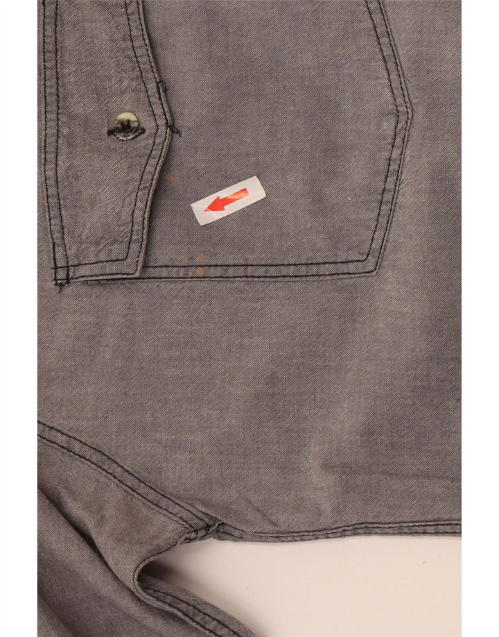 Stefanel Mens Shirt Large Grey Cotton