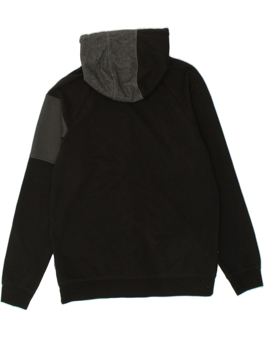JACK & JONES Mens Zip Hoodie Sweater Large Black Colourblock Polyester Vintage Jack & Jones and Second-Hand Jack & Jones from Messina Hembry 