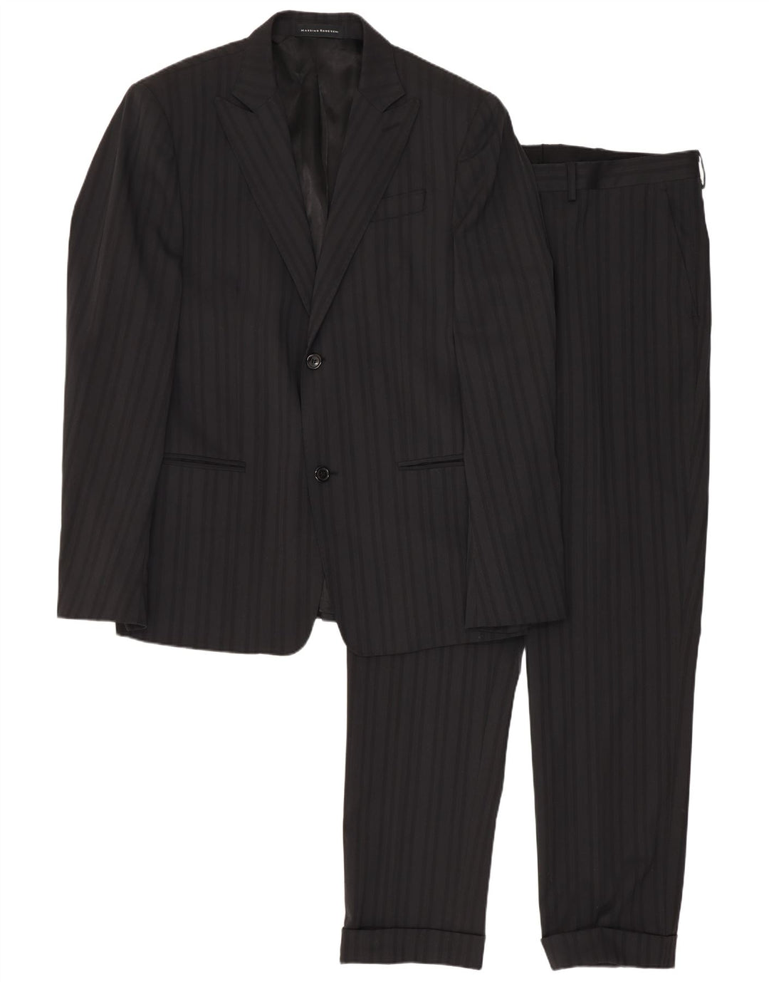 Massimo Rebecchi Mens 2 Piece Suit IT 50 Large W34 L31 Black Striped
