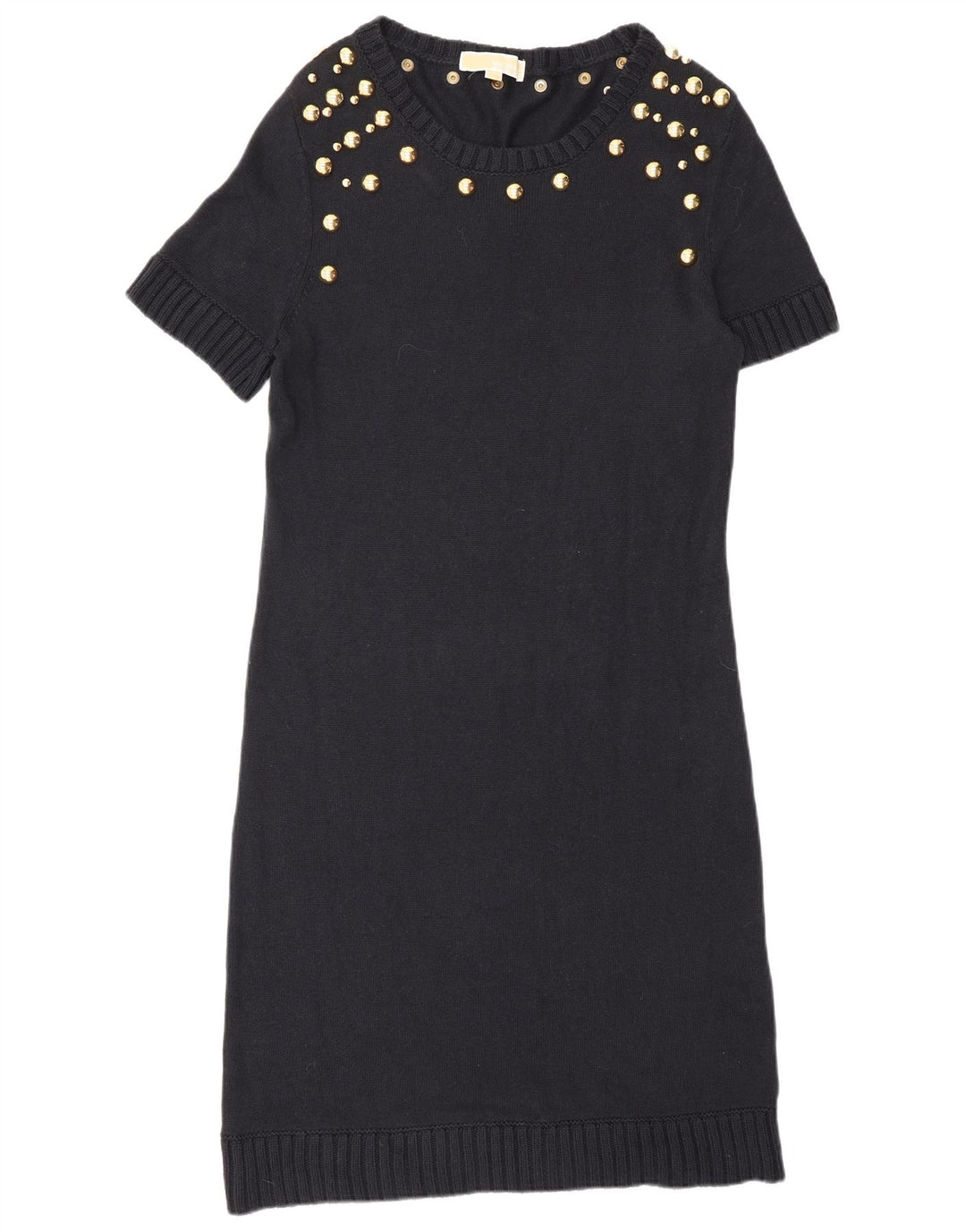 MICHAEL KORS Womens Jumper Dress UK 14 Large Navy Blue Spotted