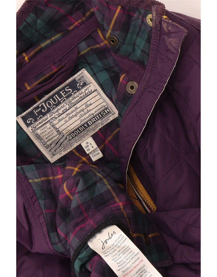 Joules Womens Quilted Jacket UK 10 Small Purple Polyester