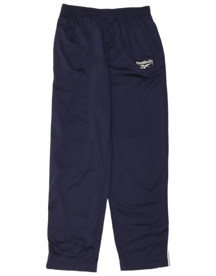 Reebok Mens Tracksuit Trousers Medium  Navy Blue Colourblock Polyester