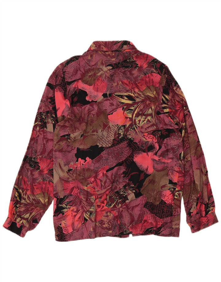 Vintage Womens 2 Piece Skirt Set UK 12 Medium W27 Burgundy Floral Retro