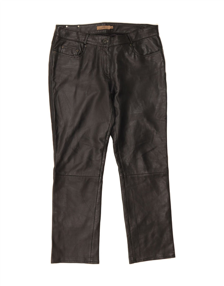 CONBIPEL Womens Straight Trousers IT 44 Medium W30 L28 Black Leather Vintage Conbipel and Second-Hand Conbipel from Messina Hembry 