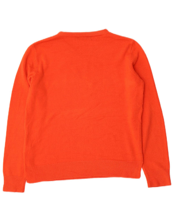 Marks & Spencer Womens Boat Neck Jumper Sweater UK 10 Small Orange Acrylic