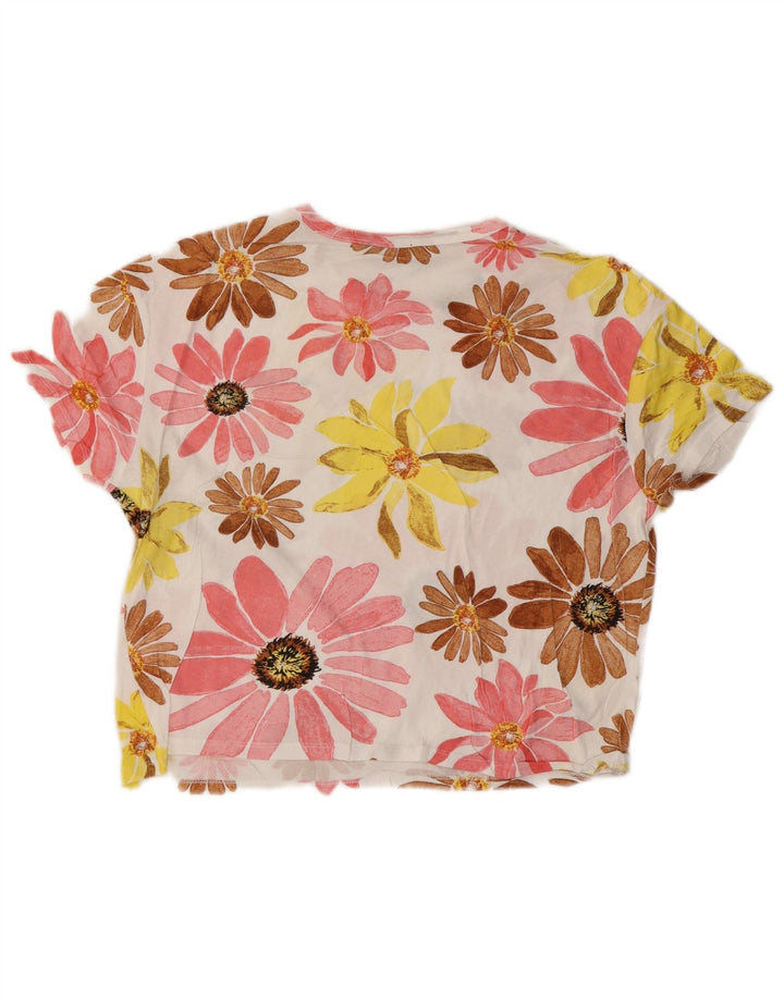 ZARA Womens Oversized Graphic T-Shirt Top UK 10 Small Multicoloured Floral