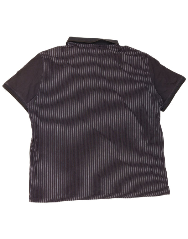 Armani Exchange Mens Polo Shirt 2XL Navy Blue Striped