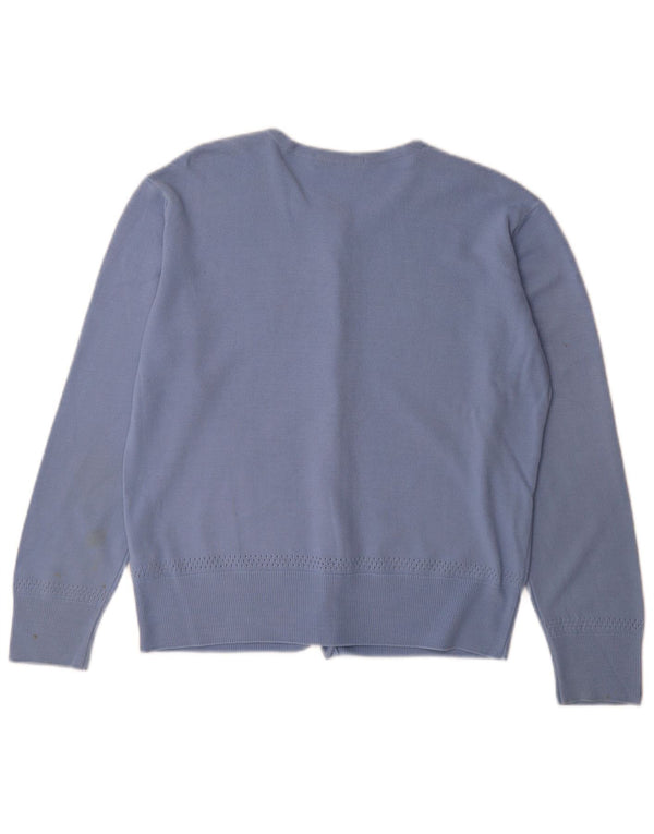 Marks & Spencer Womens Cardigan Sweater UK 16 Large Blue Acrylic