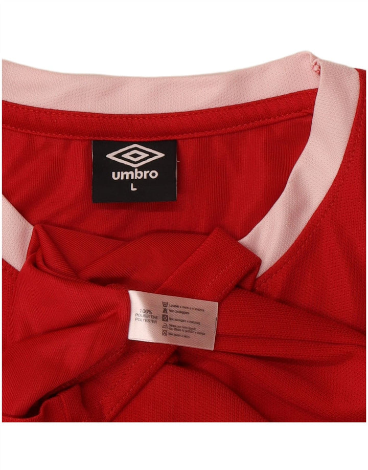 Umbro Womens Graphic T-Shirt Top UK 16 Large Red Polyester