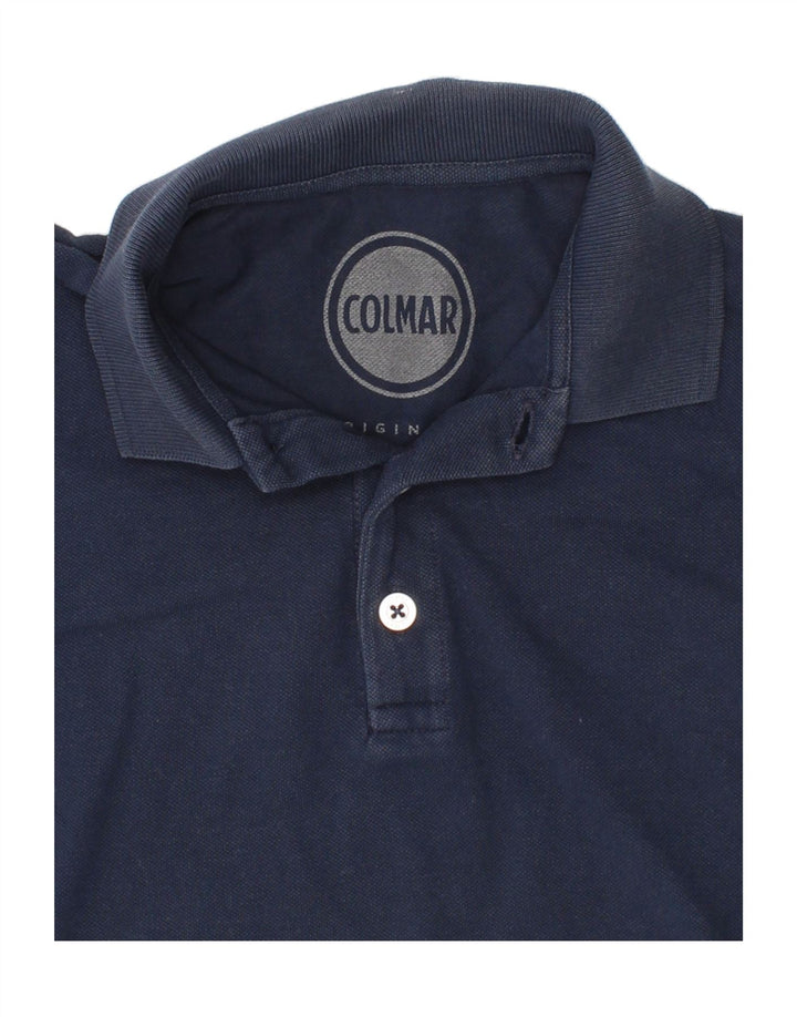 COLMAR Boys Graphic Polo Shirt 7-8 Years Navy Blue Vintage Colmar and Second-Hand Colmar from Messina Hembry 