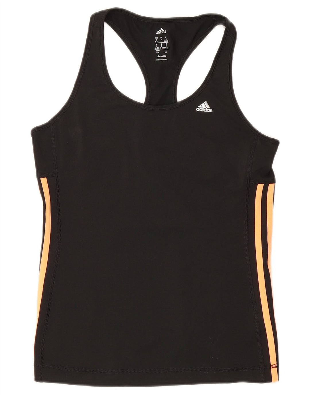 Adidas Womens Climalite Vest Top UK 8/10 Small Black Polyester