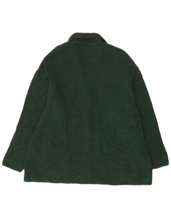 Marks & Spencer Womens Cardigan Sweater UK 22 3XL Green Wool