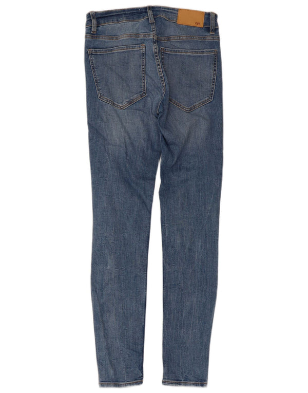 Zara Womens High Waist Skinny Jeans EU 36 XS W26 L29 Blue Cotton