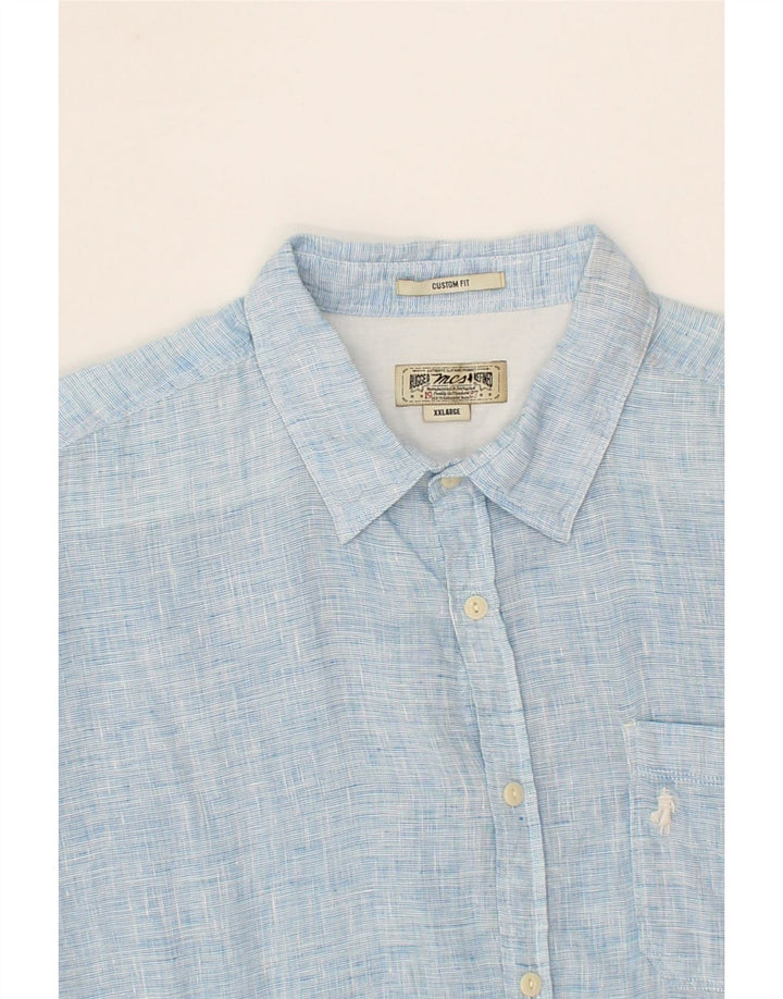 MARLBORO CLASSICS Mens Custom Fit Shirt 2XL Blue Linen
